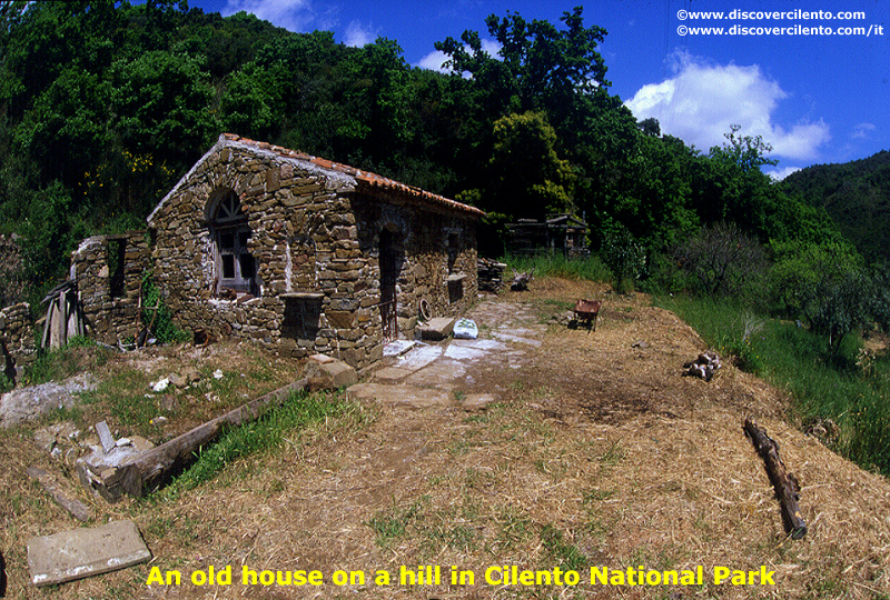 An old house on a hill in Cilento National Park